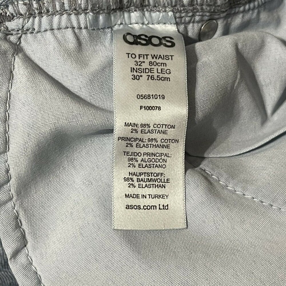 Asos Light Blue Denim Jeans Size 32” Waist 30” Inseam Cotton & Elastane - Picture 5 of 8